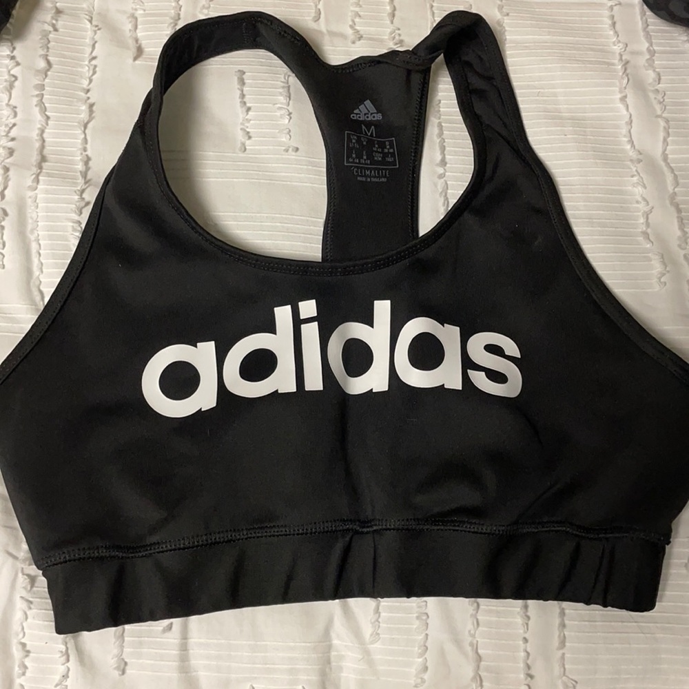 Black adidas sports bra size medium